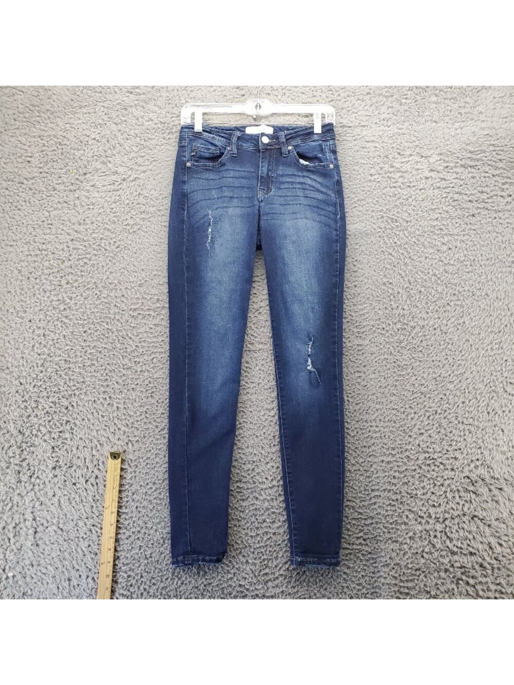 KanCan Jeans Womens 5/26 Blue Distressed Stretch Denim Skinny High Rise